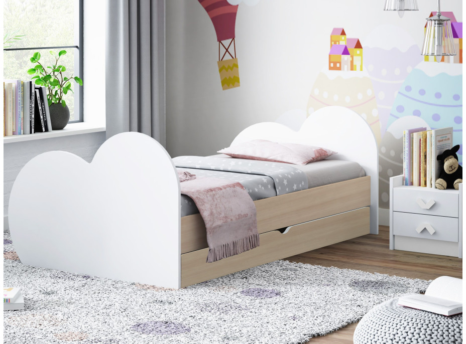 Detská posteľ SRDIEČKO bez motívu 160x80 cm, so zásuvkou (11 farieb) + matrace ZADARMO