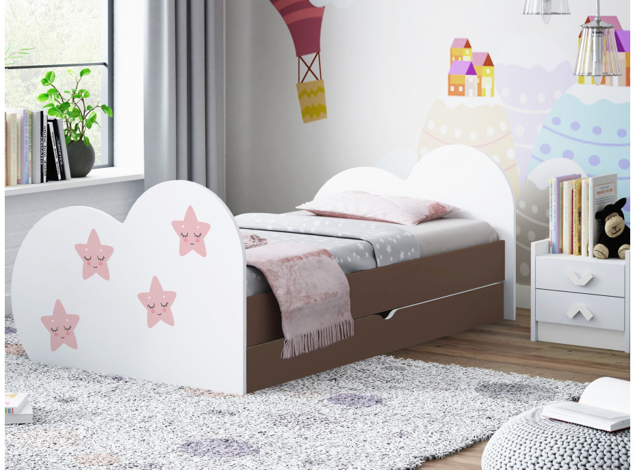 Detská posteľ hviezdička 160x80 cm, so zásuvkou (11 farieb) + matrace ZADARMO