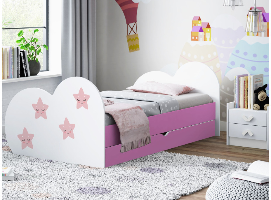 Detská posteľ hviezdička 160x80 cm, so zásuvkou (11 farieb) + matrace ZADARMO