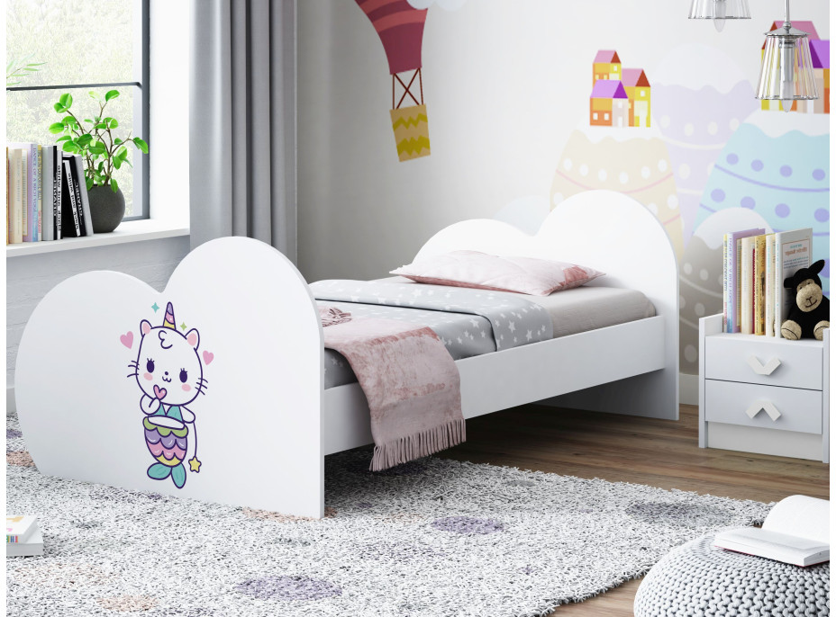Detská posteľ KITTY Jednorožec 190x90 cm (11 farieb) + matrace ZADARMO