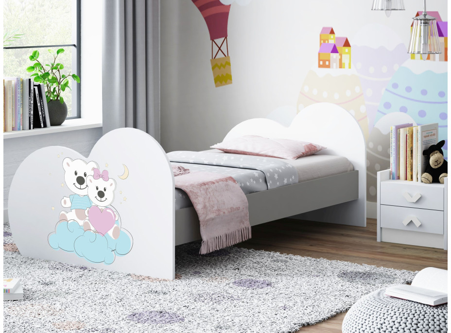 Detská posteľ zamilovaní MEDVÍDCI 190x90 cm (11 farieb) + matrace ZADARMO