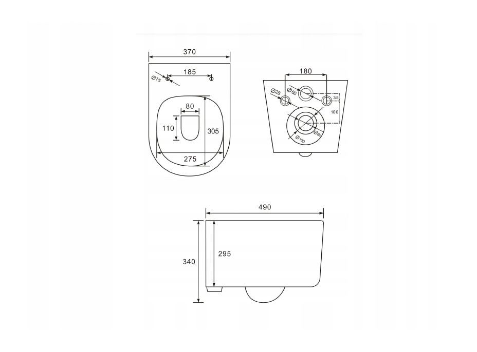 Závesné WC CARMEN RIMLESS - biele + Duroplast sedátko SlimBall