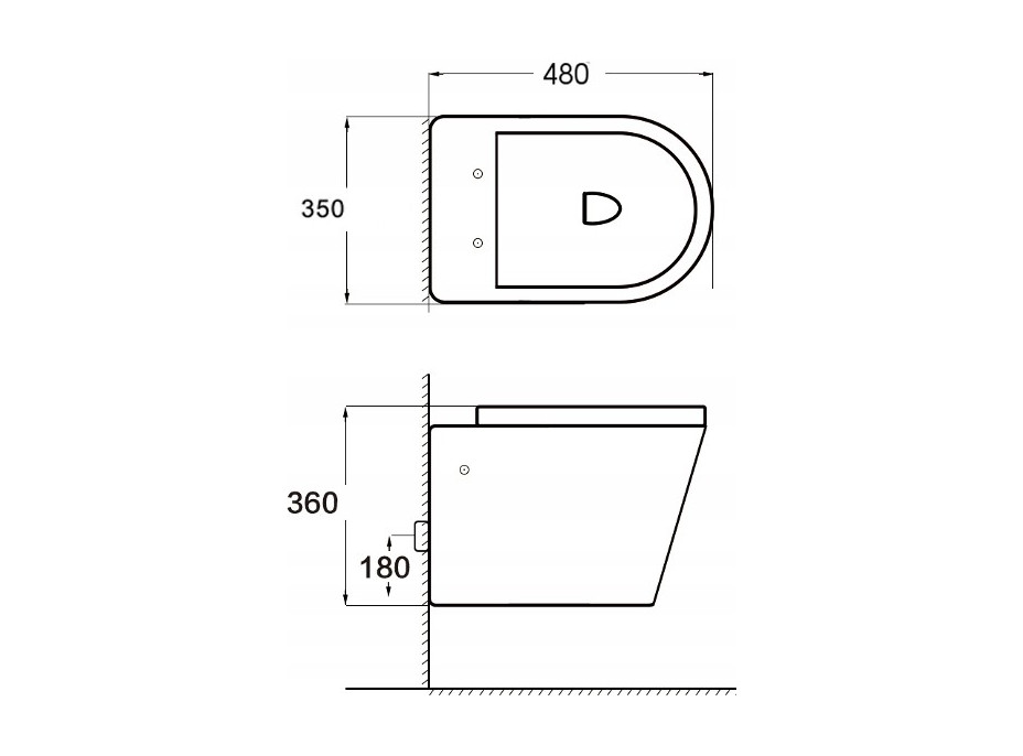 Závesné WC RICO RIMLESS - biele + Duroplast sedátko slimup