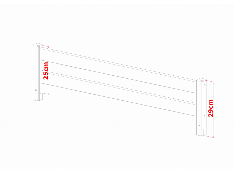 Odnímateľná zábrana z masívu na dosku 20 mm - 88 cm