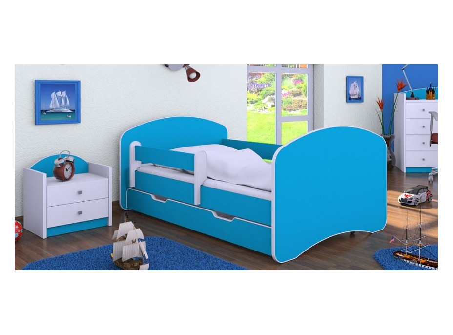 Detská posteľ so zásuvkou 180x90 cm - MODRÁ