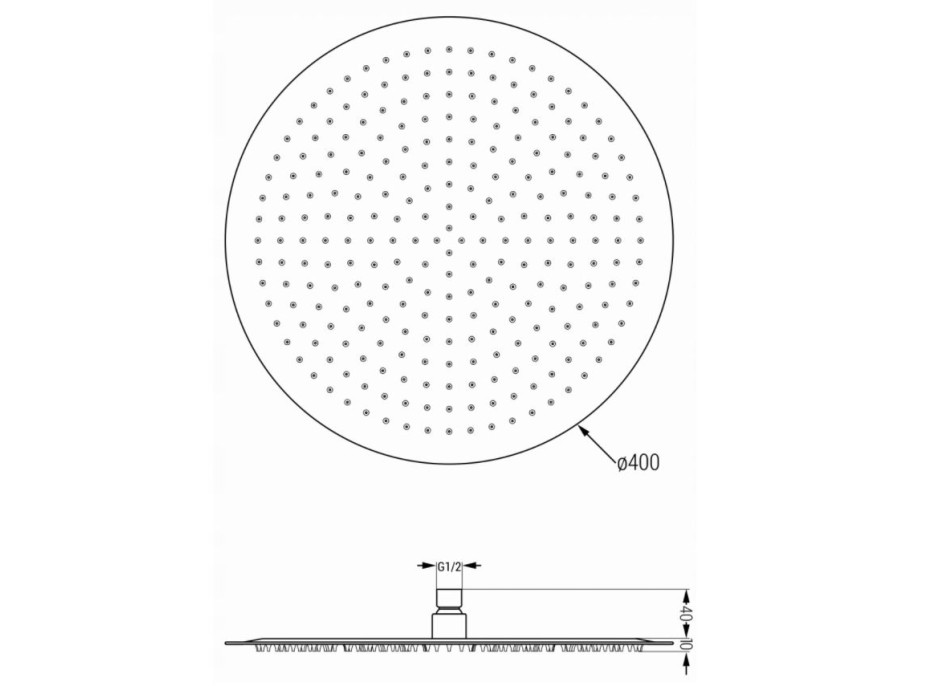 Sprchová dažďová hlavica MEXEN SLIM - guľatá - 40 cm, 79240-00