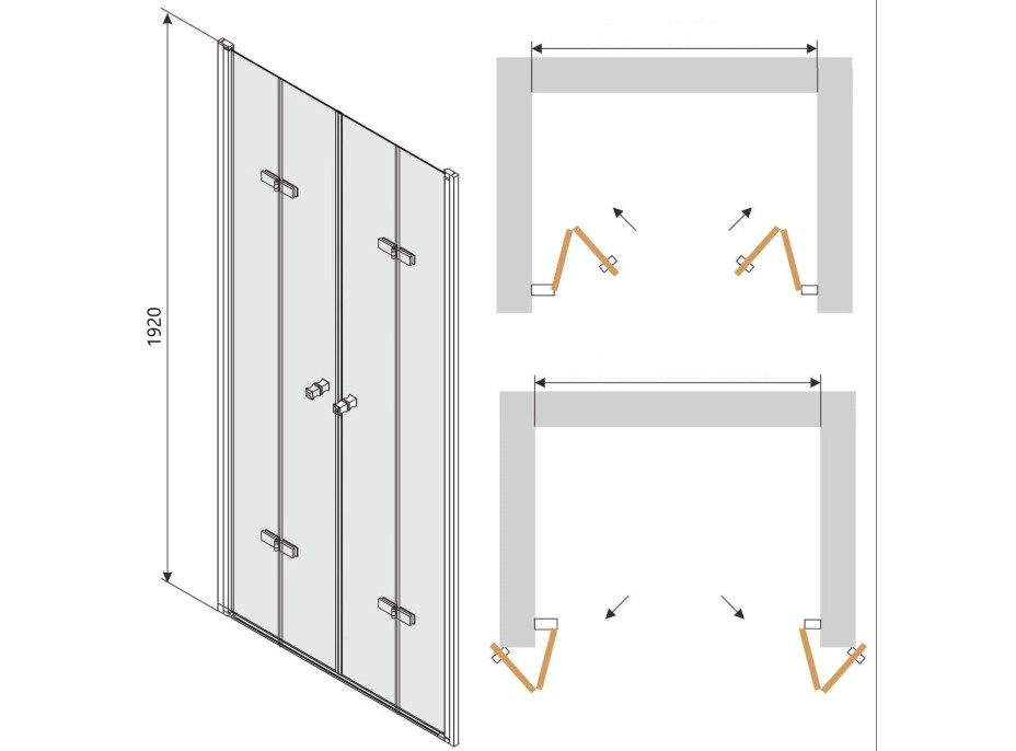 Sprchové dvere maxmax LIMA DUO 140 cm - GRAFIT