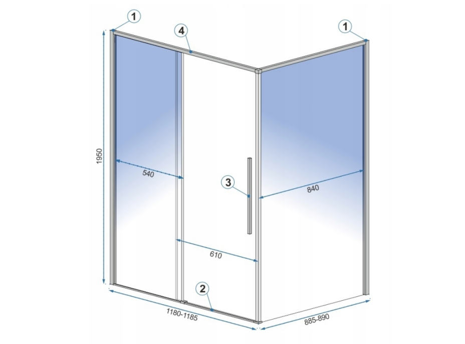 Sprchovací kút MAXMAX Rea SOLAR 100x80 cm - zlatý