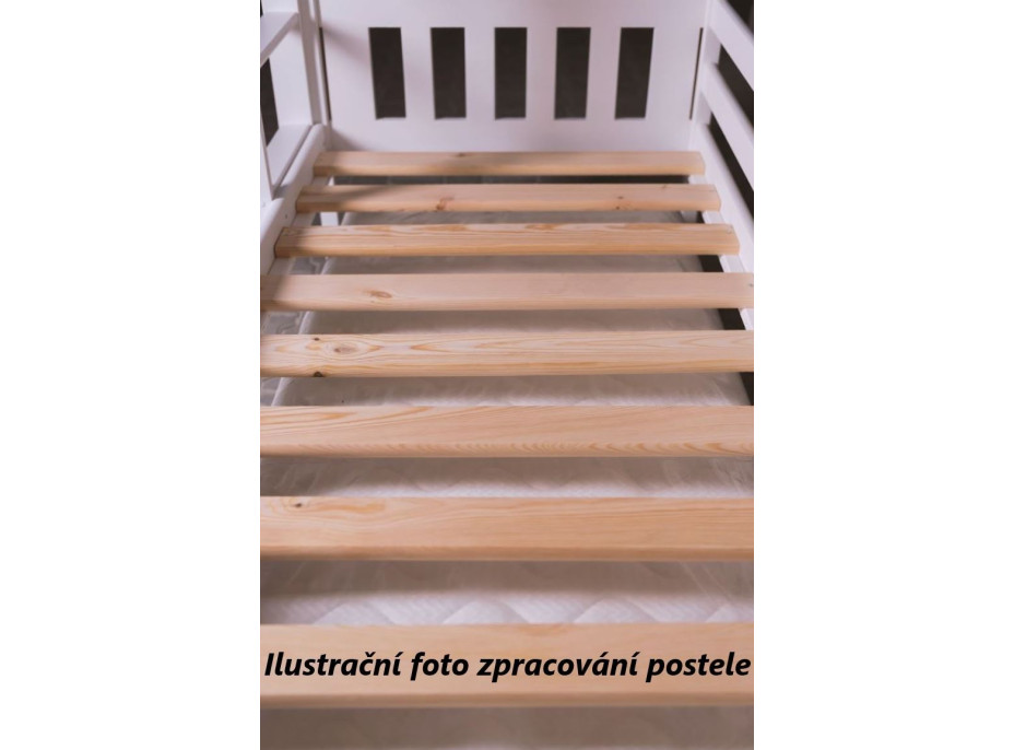 Detská poschodová posteľ z masívu borovice IGOREK so šuplíkmi - 200x90 cm - ŠEDÁ