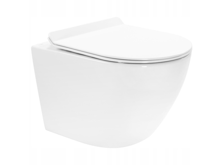 Závesné WC Rea CARTER RIMLESS + Duroplast sedátko slim - biele