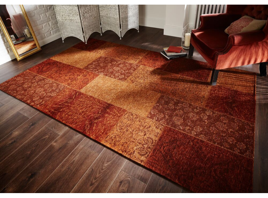 Kusový koberec Manhattan Patchwork Chenille Terracotta