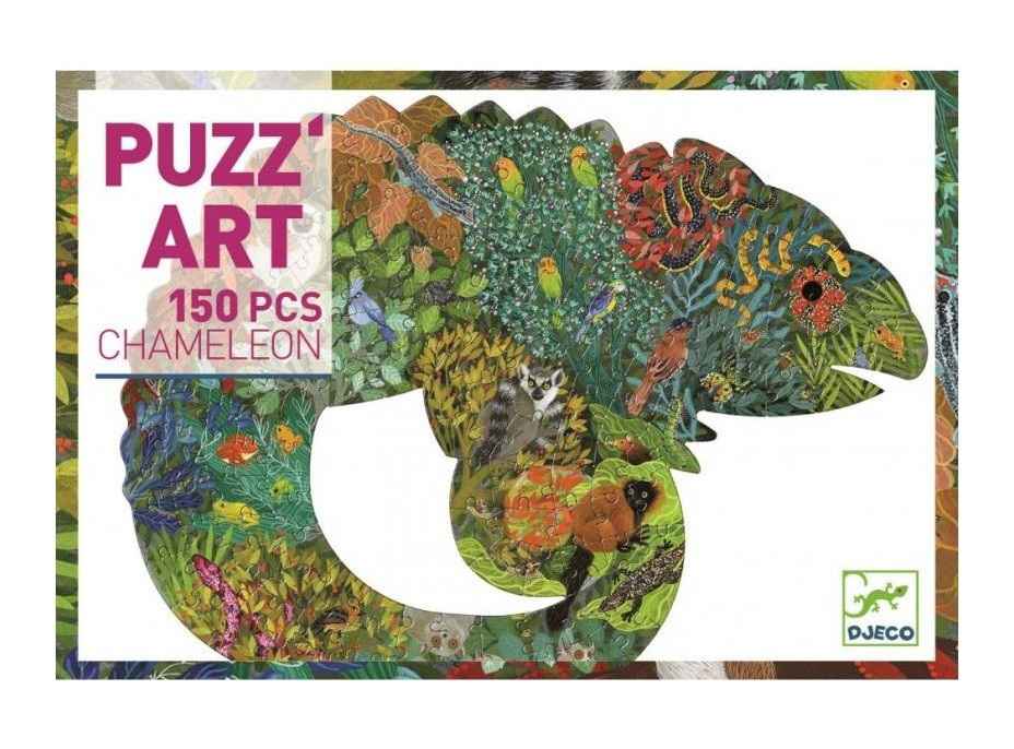 DJECO Obrysové puzzle Chameleon 150 dielikov