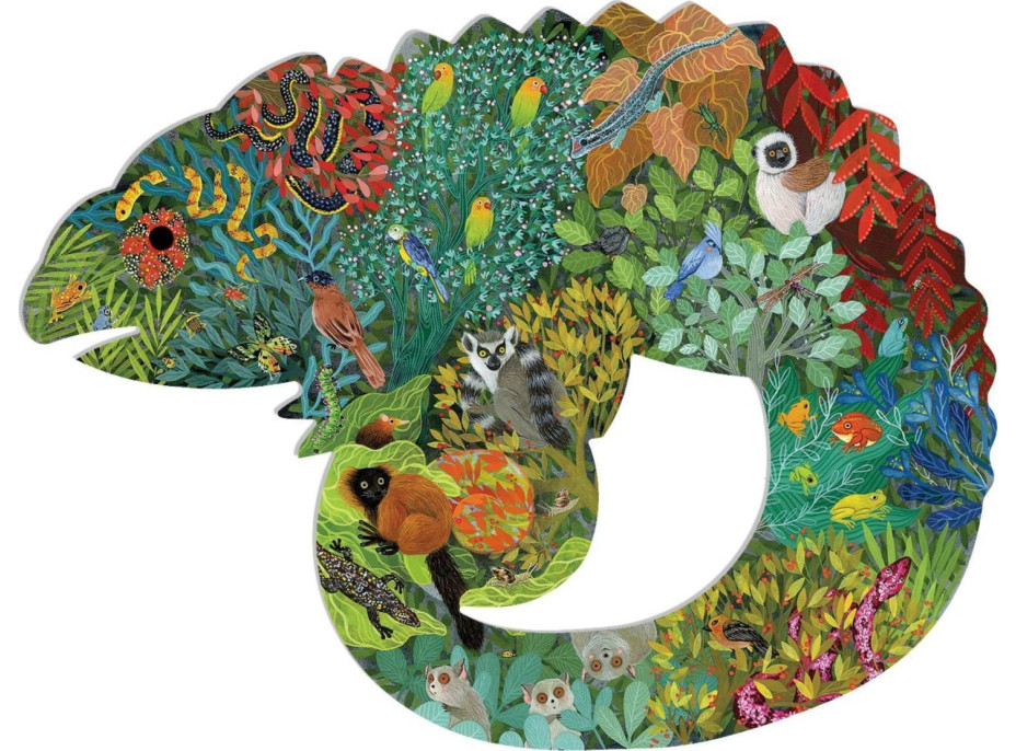 DJECO Obrysové puzzle Chameleon 150 dielikov