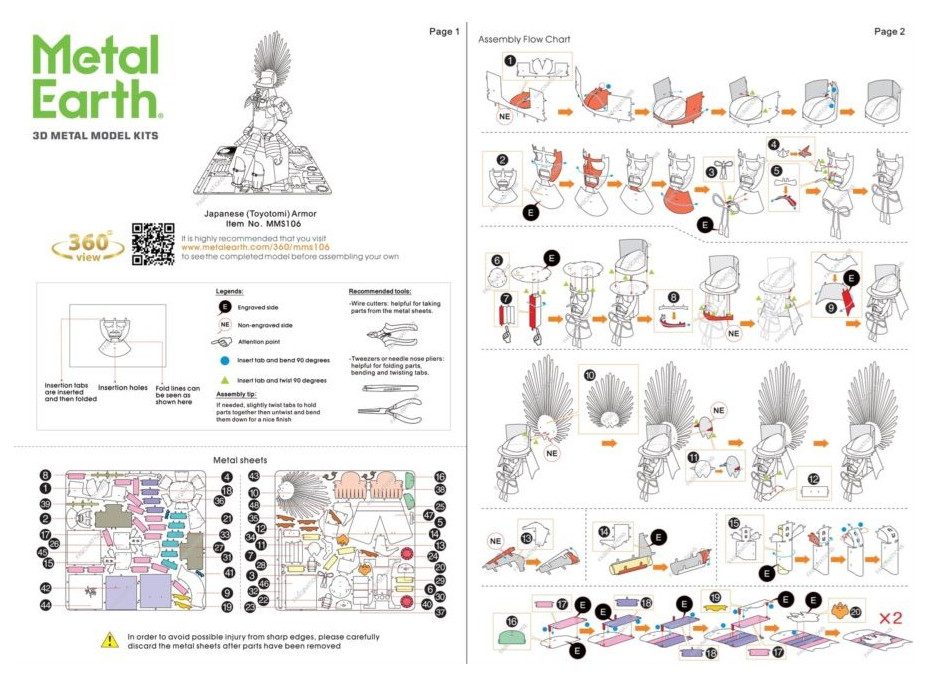 METAL EARTH 3D puzzle Brnenie - Japonský Toyotomi