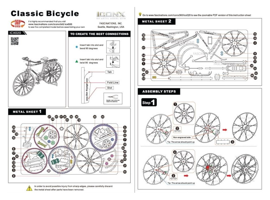 METAL EARTH 3D puzzle Bicykel (ICONX)