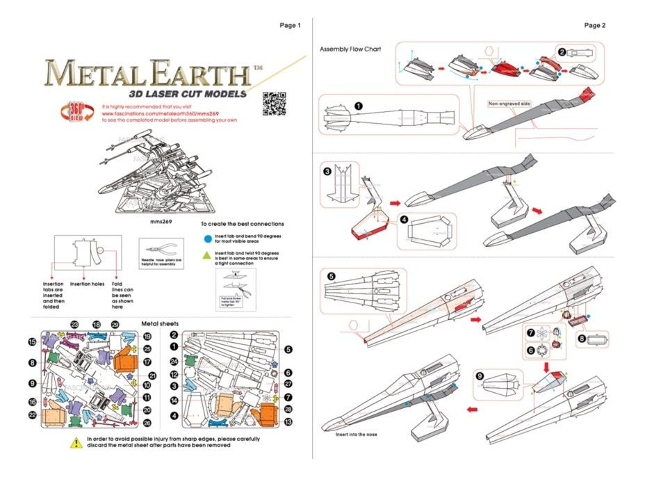 METAL EARTH 3D puzzle Star Wars: Poe Dameron&#39;s X-Wing Fighter