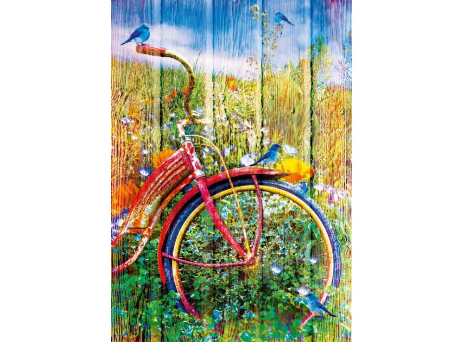 BLUEBIRD Puzzle Modrí vtáčiky na bicykli 1000 dielikov