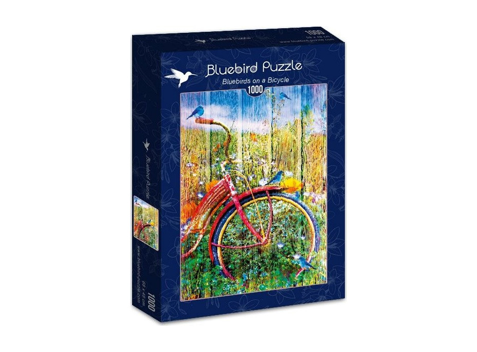 BLUEBIRD Puzzle Modrí vtáčiky na bicykli 1000 dielikov