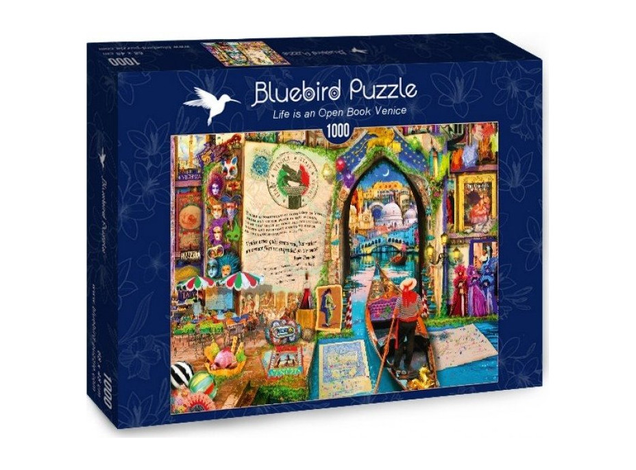 BLUEBIRD Puzzle Život je otvorená kniha: Benátky 1000 dielikov