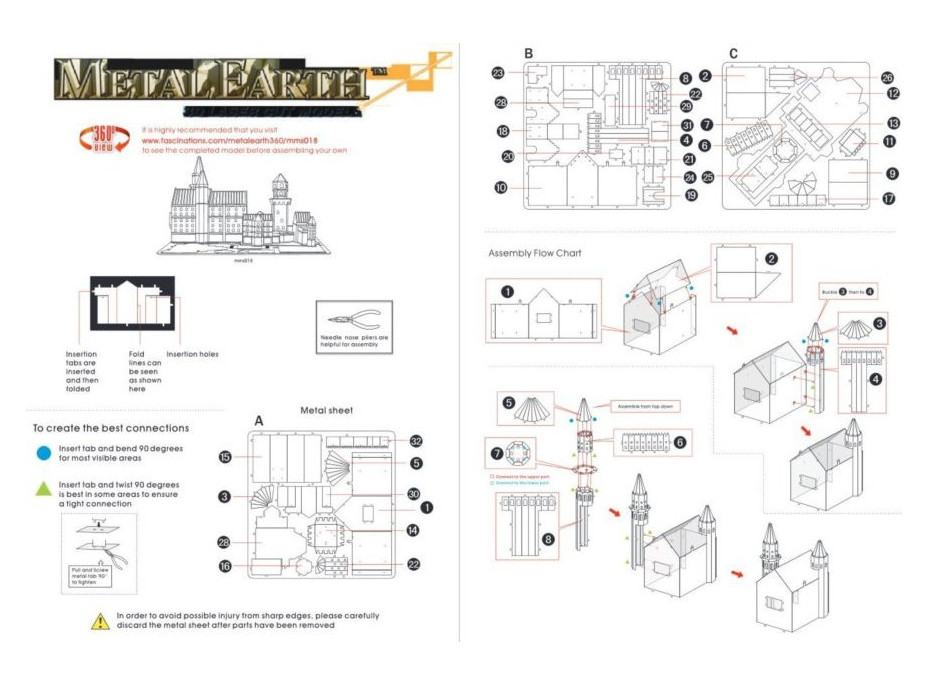 METAL EARTH 3D puzzle Zámok Neuschwanstein