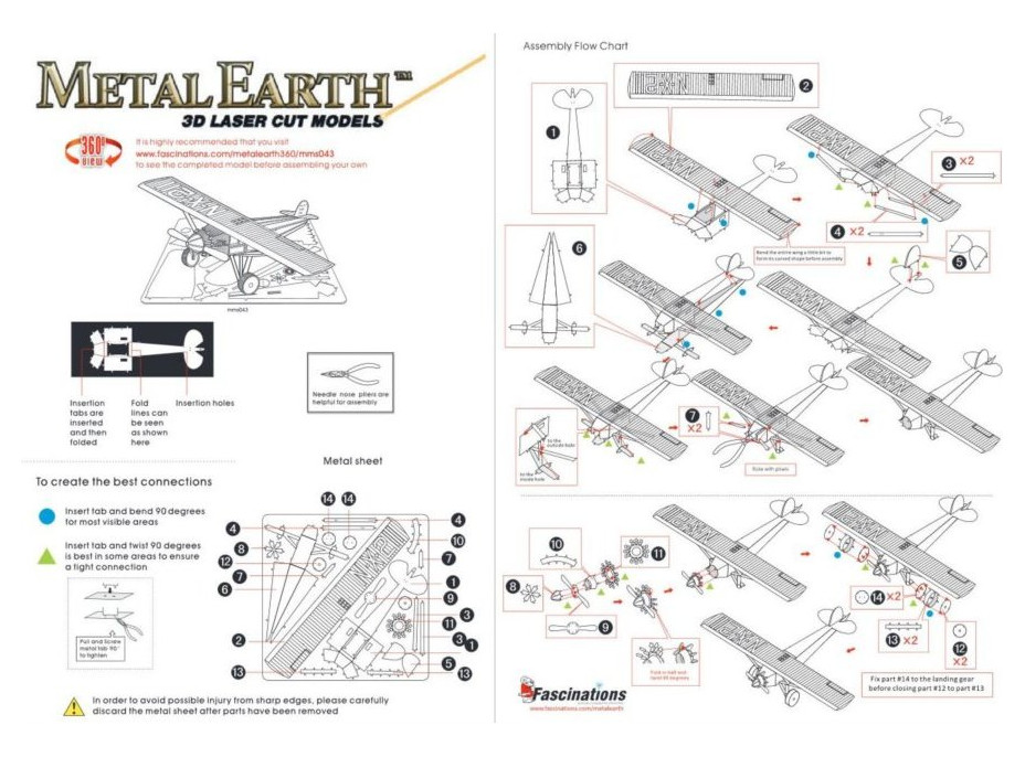 METAL EARTH 3D puzzle Lietadlo Spirit of St. Louis