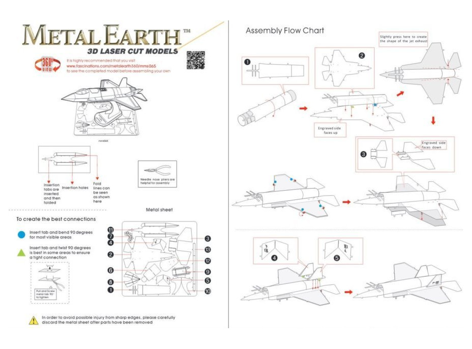 METAL EARTH 3D puzzle Stíhacie lietadlo F-35 Lightning II