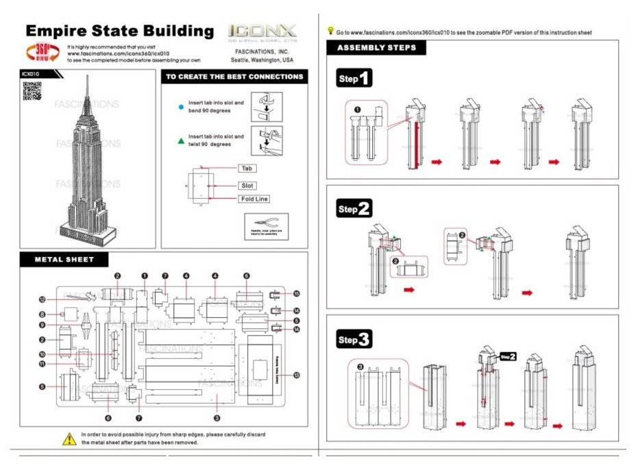 METAL EARTH 3D puzzle Empire State Building (ICONX)