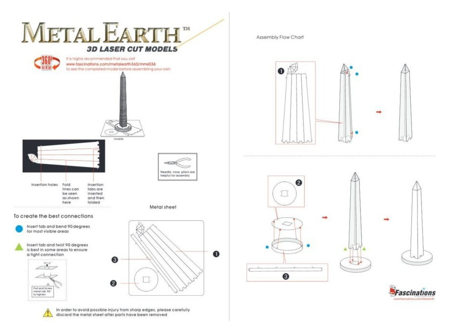 METAL EARTH 3D puzzle Washingtonov monument