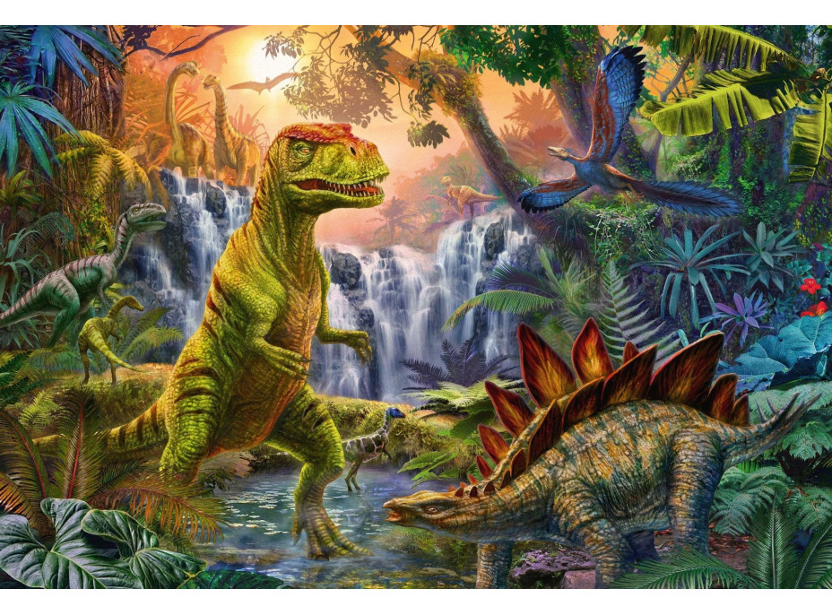 SCHMIDT Puzzle Dinosaury 4v1 v plechovom kufríku (60,60,100,100 dielikov)