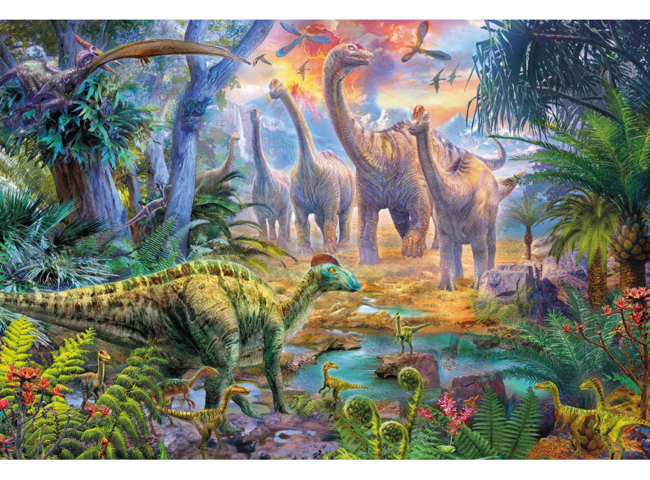 SCHMIDT Puzzle Dinosaury 4v1 v plechovom kufríku (60,60,100,100 dielikov)