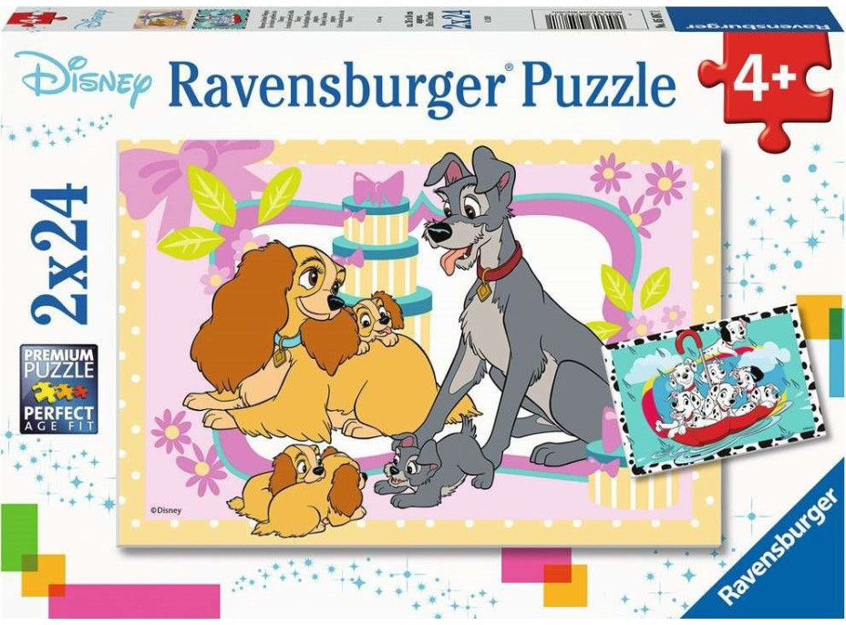 RAVENSBURGER Puzzle Disneyho obľúbené šteniatka 2x24 dielikov