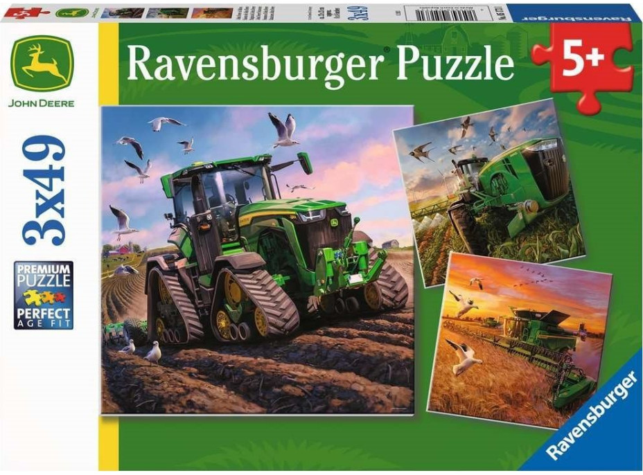 RAVENSBURGER Puzzle John Deere v akcii 3x49 dielikov