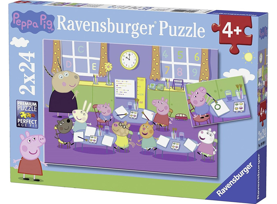 RAVENSBURGER Puzzle Prasiatko Peppa v škole 2x24 dielikov