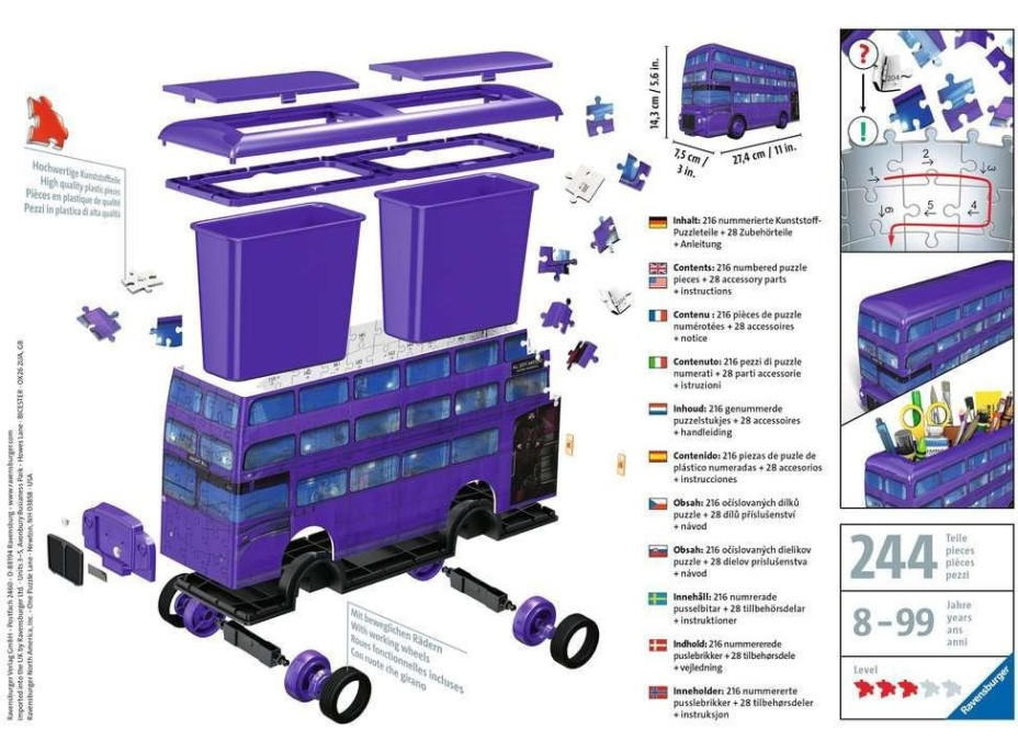 RAVENSBURGER 3D puzzle Harry Potter: Záchranný autobus 216 dielikov