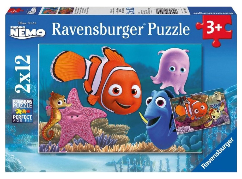 RAVENSBURGER Puzzle Hľadá sa Nemo 2x12 dielikov