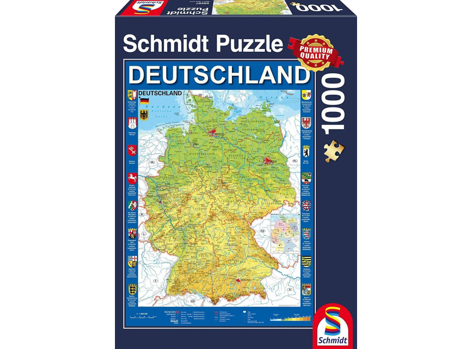 SCHMIDT Puzzle Mapa Nemecka 1000 dielikov