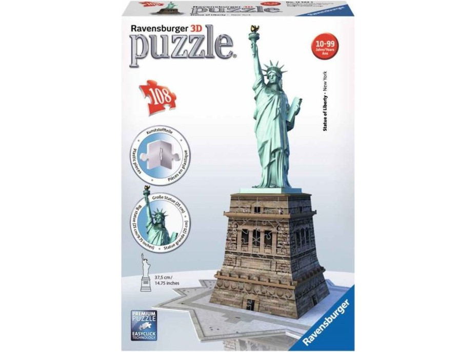 RAVENSBURGER 3D puzzle Socha Slobody, New York 118 dielikov