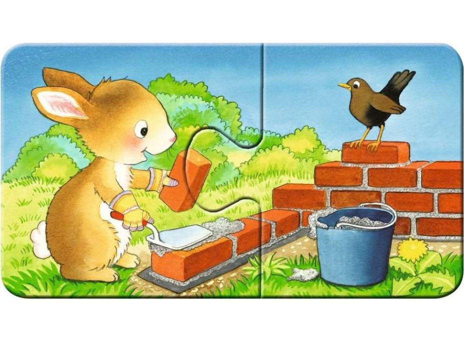 RAVENSBURGER Moje prvé puzzle Zvieratká na stavbe 9x2 dielikov