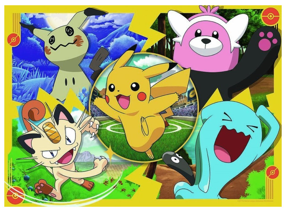 RAVENSBURGER Puzzle Pokémoni z Alola 4x100 dielikov