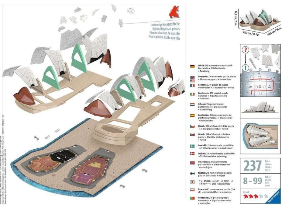 RAVENSBURGER 3D puzzle Budova Opery v Sydney 237 dielikov