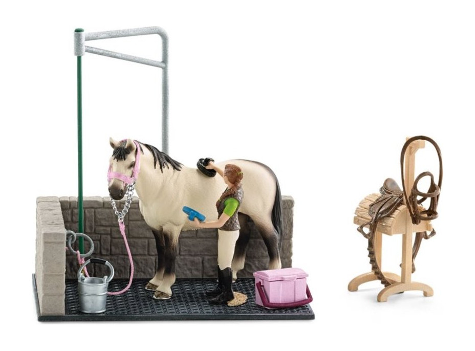 SCHLEICH Horse Club® 42104 Umývací kút pre kone s príslušenstvom