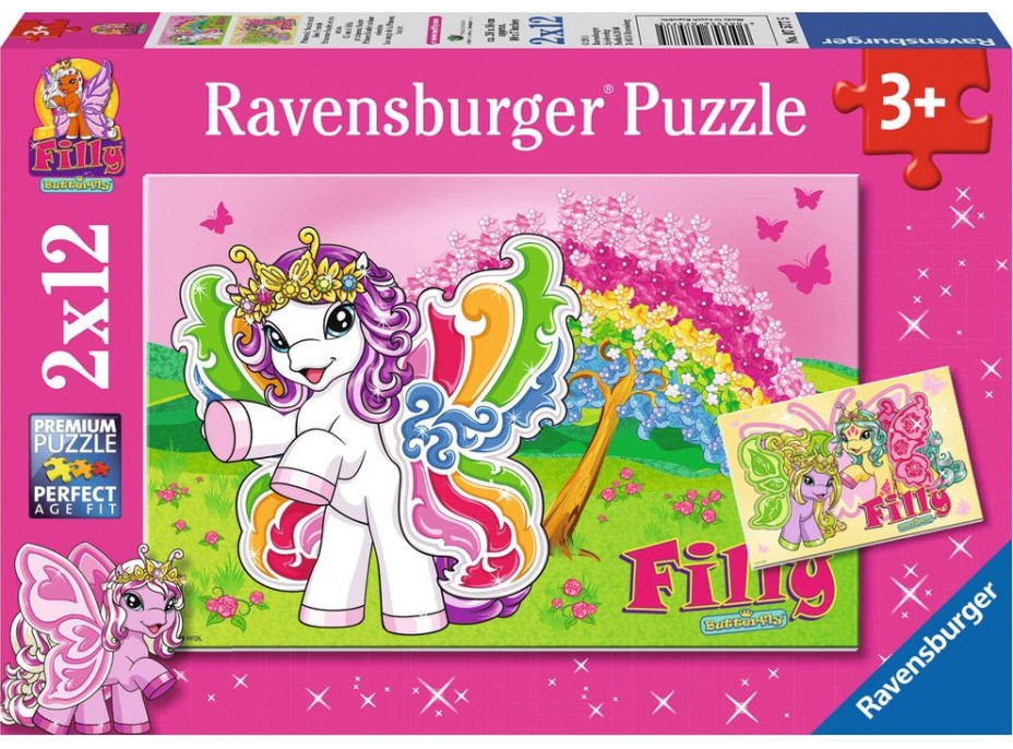 RAVENSBURGER Puzzle Filly Butterfly 2x12 dielikov