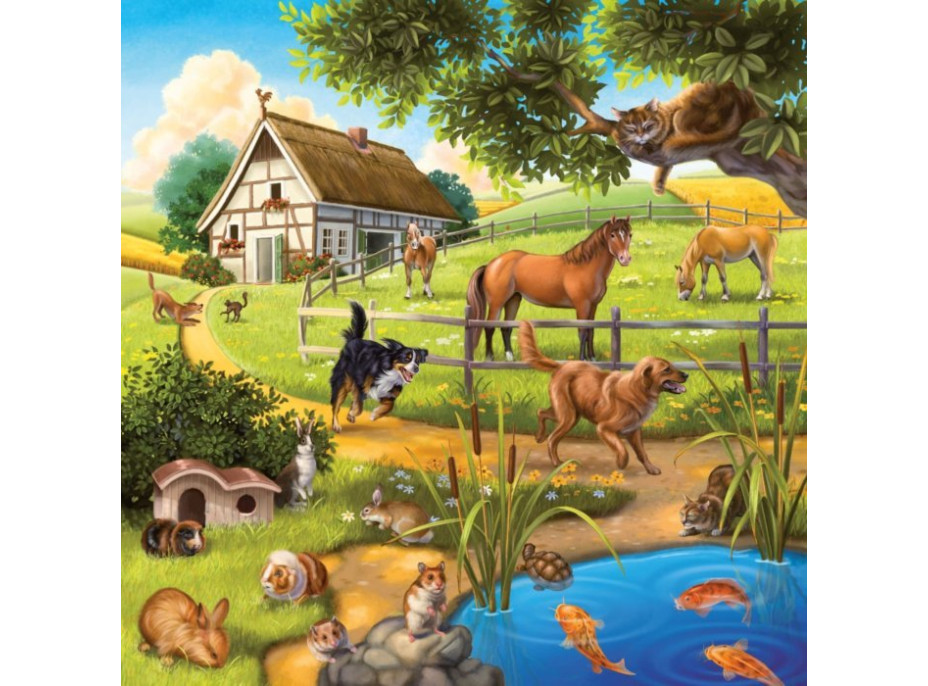 RAVENSBURGER Puzzle Zvieratá v lese, ZOO a na statku 3x49 dielikov