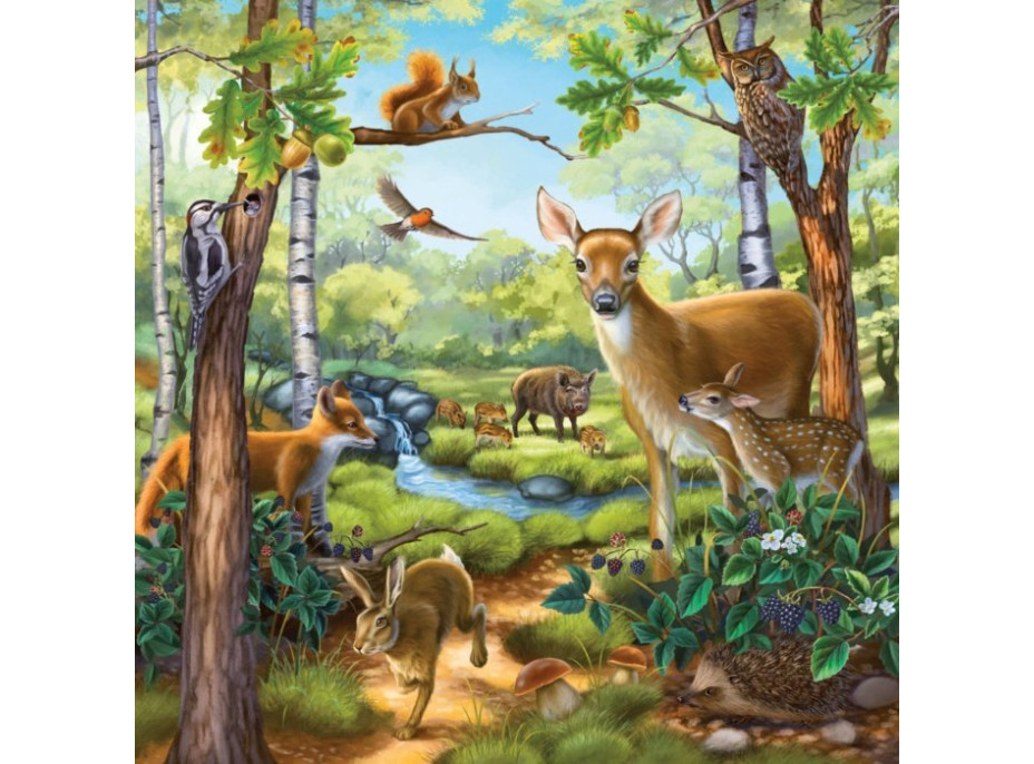 RAVENSBURGER Puzzle Zvieratá v lese, ZOO a na statku 3x49 dielikov