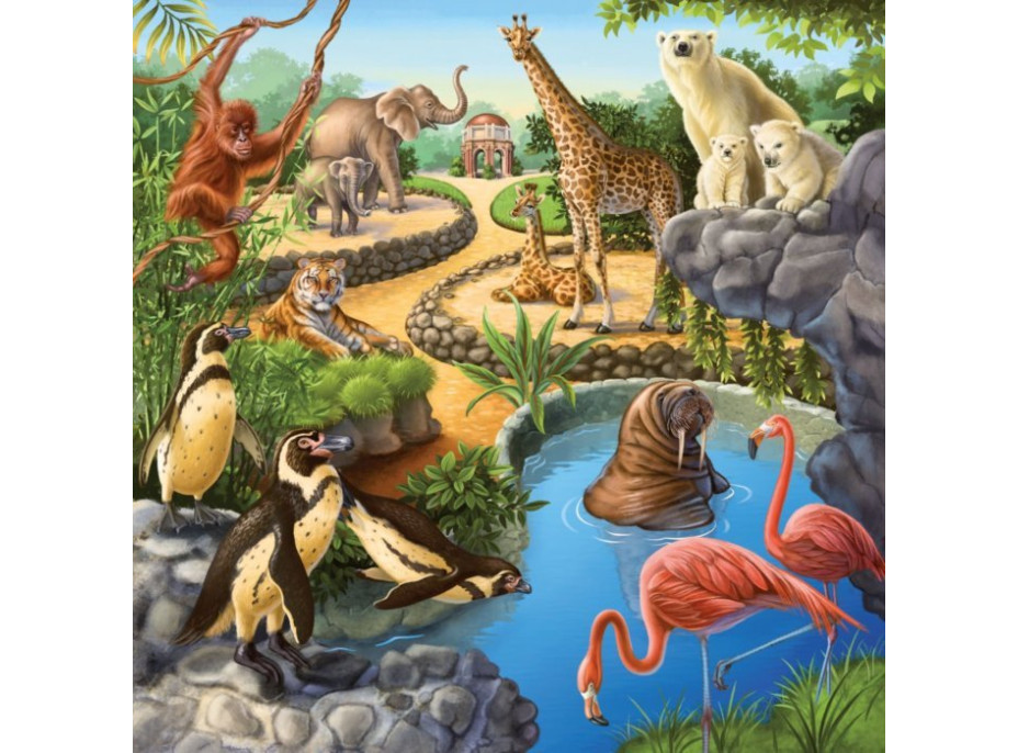 RAVENSBURGER Puzzle Zvieratá v lese, ZOO a na statku 3x49 dielikov