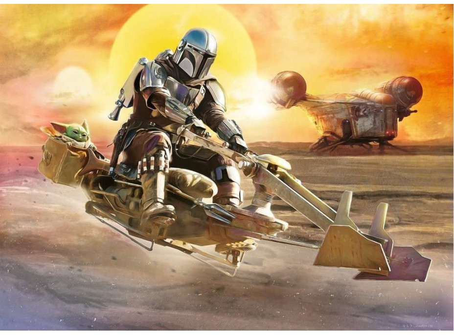 RAVENSBURGER Puzzle Star Wars: Mandalorian 4x100 dielikov