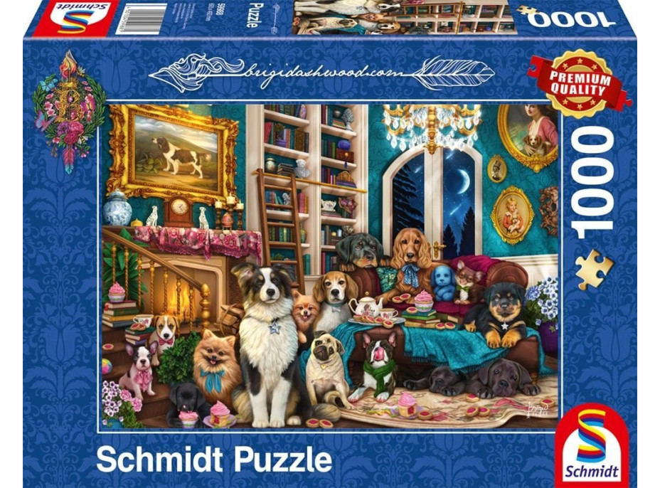 SCHMIDT Puzzle Večierok v knižnici 1000 dielikov