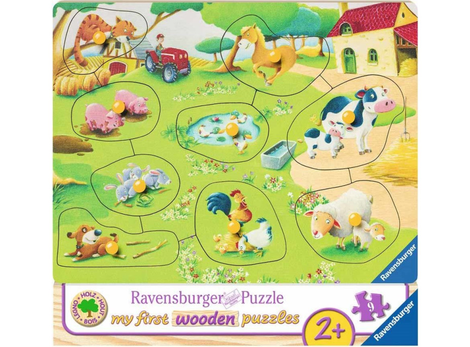 RAVENSBURGER Drevená vkladačka Zvieratká na farme