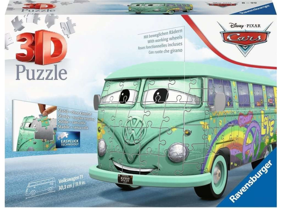 RAVENSBURGER 3D puzzle Autobus Cars: Fillmore 162 dielikov