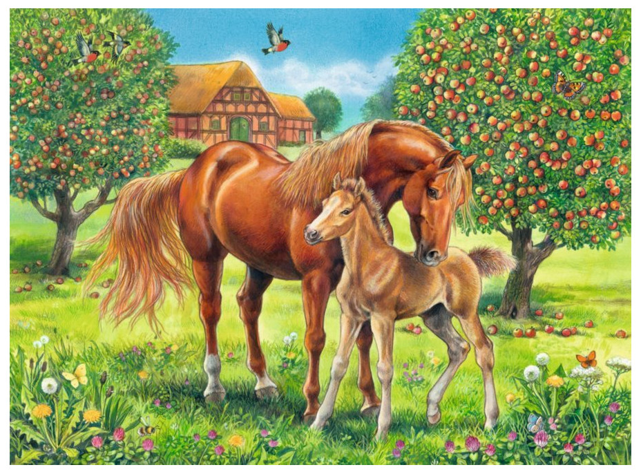 RAVENSBURGER Puzzle Kone na pastvine XXL 100 dielikov